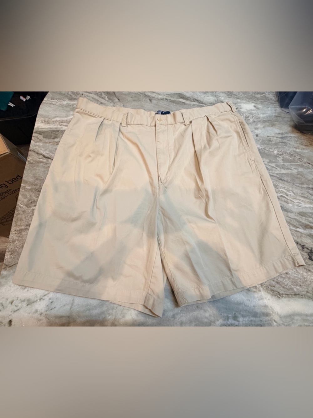 Polo Ralph Lauren Men’s Khaki Shorts Size 46 Flat Front Beige Casual Classic